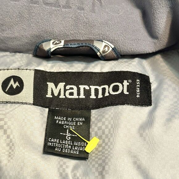 Marmot Guides Goose Down Puffer Jacket Mens Size Large Blue - Picture 10 of 15